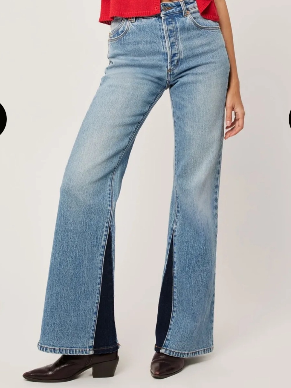 ROLLA'S Brent Split Patchwork Denim Eastcoast Flares Jeans